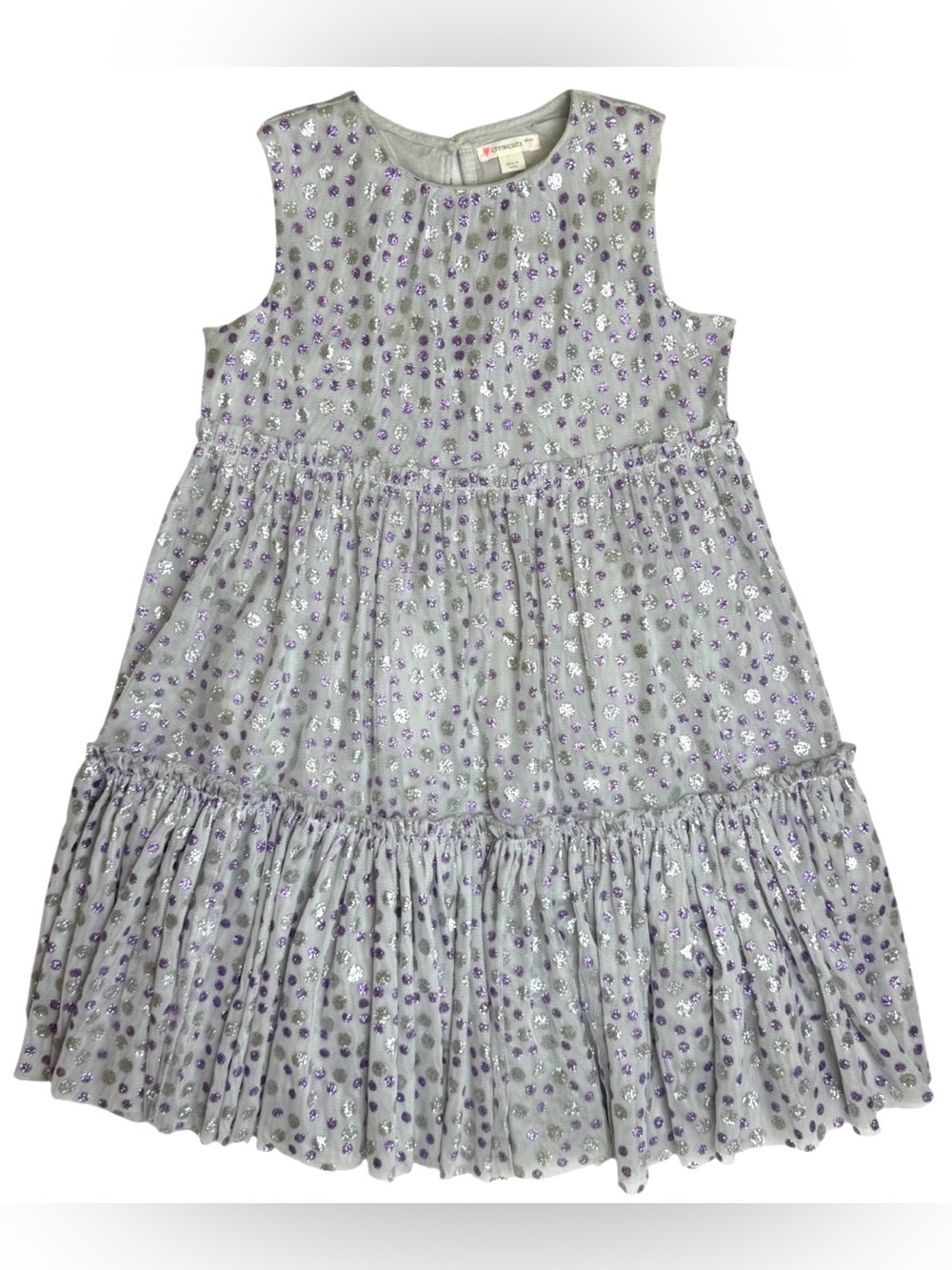 Crewcuts Tulle Sparkle Tiered Dress Gray 7